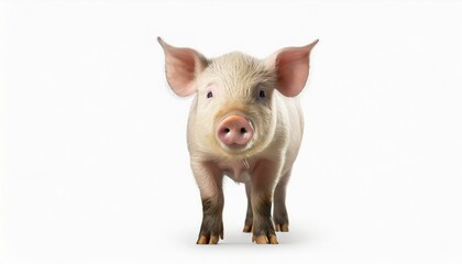 pig isolated on white background with shadow organic food organic pork organic pig farming concept