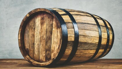 oak wooden barrel hand drawn sketch engraving style vector illustration