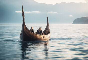 'longship viking ocean ventures sails destinations longboat waters calm their goods trade boat ship ancient armoring atlantic barbarian celt civilisation culture greenland' - Powered by Adobe