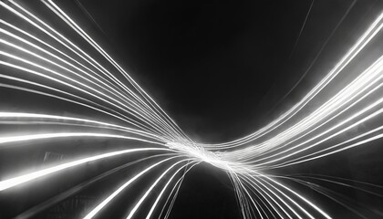 black and white luminous magic neon wave abstract light effect illustration futuristic light effect...