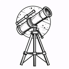 telescope on a white background - obrazy, fototapety, plakaty