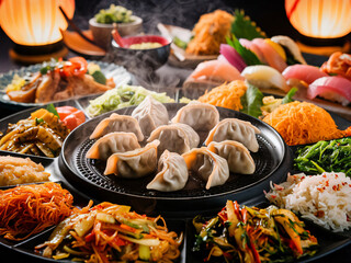 Cocina oriental variedad de platos