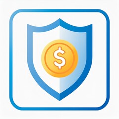 A shield with a dollar bill sign. The concept of financial protection and personal finance.