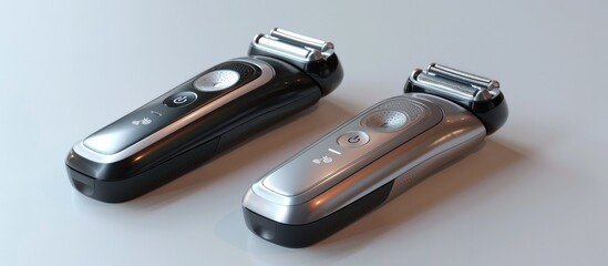 Modern Grooming Innovative D Rendered Electric Shavers - obrazy, fototapety, plakaty