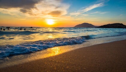 sunset on summer beach