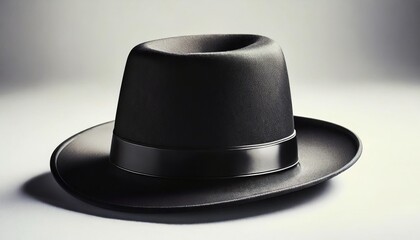 a stylish black bowler hat ioslated with clipping path