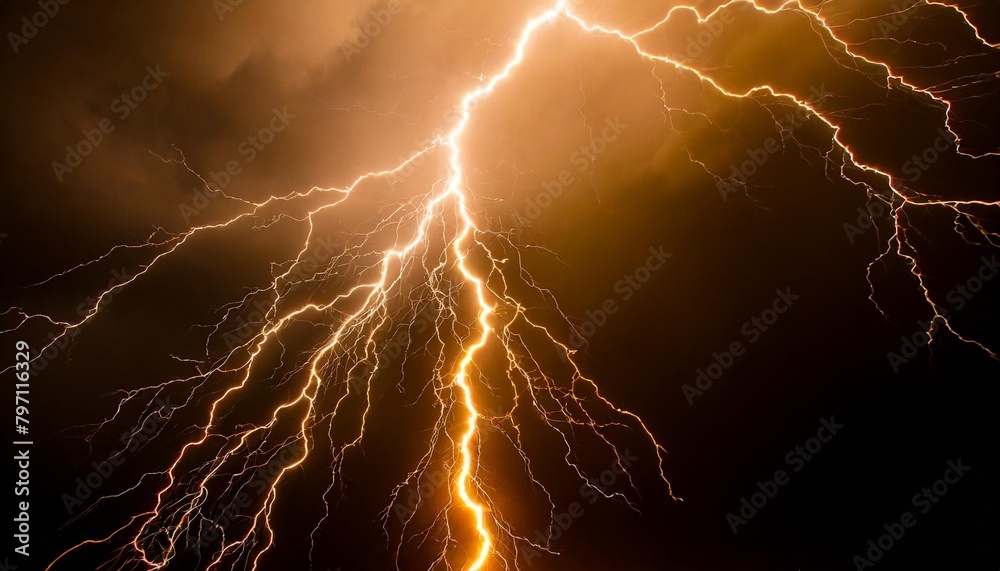 Canvas Prints a complete black background thunder and lighning bursting from the center in all directions color of
