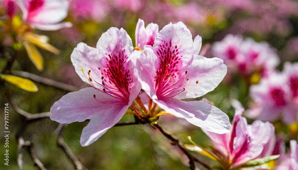 Sticker pink royal azalea blossoms on hwangmaesan hd background wallpaper desktop wallpaper