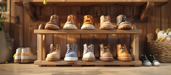 D Rendered Shoe Rack A Modern Organizational Solution for Footwear