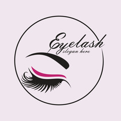 Eyelash logo design simple concept Premium Vector