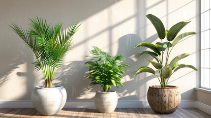 Lush and Vibrant A D Rendering of Indoor Houseplants Elevating the Living Space