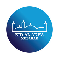 Eid al adha mubarak logo design simple concept Premium Vector