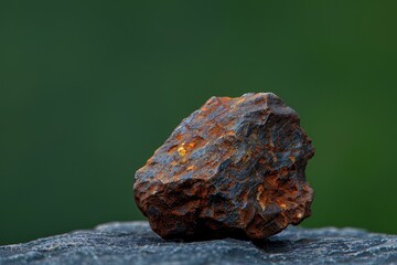 Close-up of a Rusty Iron Ore on a Smooth Surface