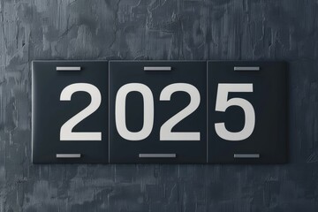 Numbers 2025, New Year concept. Background with selective focus and copy space