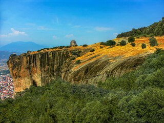 A cluster of of giant rocks called Meteora, Greece
