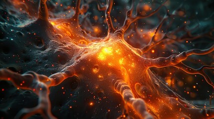 Obraz premium Electrifying Biology: Unraveling the Dynamics of Nerve Signals