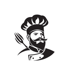 Chef in cartoon, doodle style . Image for t-shirt, web, mobile apps and ui. Isolated 2d vector illustration in logo, icon, sketch style, Eps 10, black and white. AI Generative