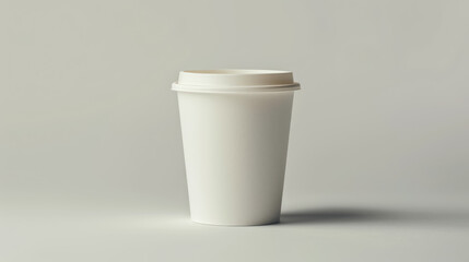 sleek white to-go coffee cup, 3d rendering for product packaging and branding mockup