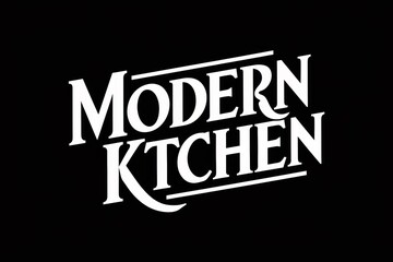 A black and white logo for modern kitchen, AI