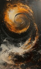 cosmic abstract background acrylic painting with swirling galaxies and celestial elements, inviting viewers to explore the mysteries of the universe