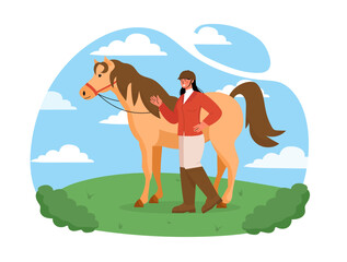 Equestrian sport vector concept