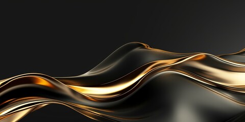 Elegant golden waves on a dark background