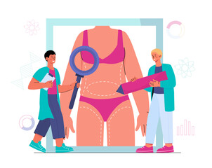 Liposuction procedure vector concept