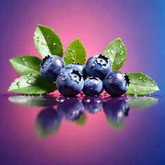 Blueberries Illustration Digital Painting Fruits Background Graphic Vegan Healthy Food Design