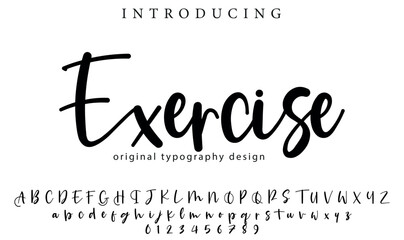 Exercise Font Stylish brush painted an uppercase vector letters, alphabet, typeface