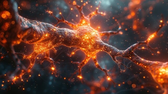 Neurons sending brain activity firing biology electrical nerve signal neurotransmitter chemical receptor cell dendrite neural medical surgery