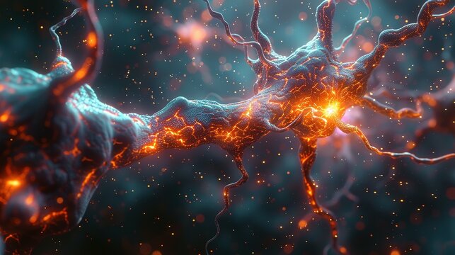 Neurons sending brain activity firing biology electrical nerve signal neurotransmitter chemical receptor cell dendrite neural medical surgery