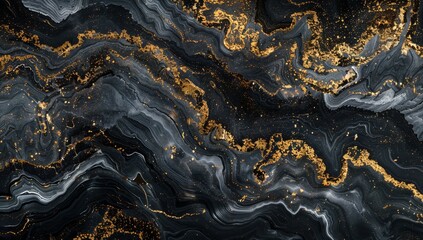 Luxurious black and gold marble texture - obrazy, fototapety, plakaty