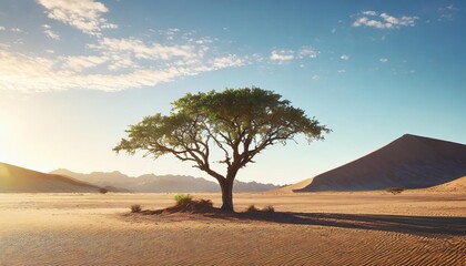Fototapeta na wymiar lonely tree in the namib desert taken in january 2018