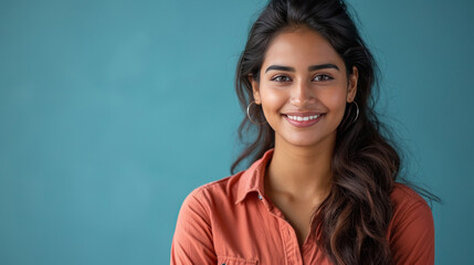 Young indian female teacher standing confidently - Powered by Adobe