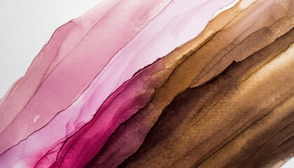 pink and brown watercolor paint art abstract design background