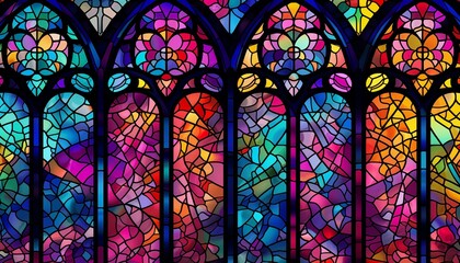 stained glass window in church - Powered by Adobe