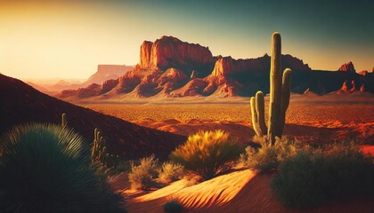arizona desert landscape background ai generative