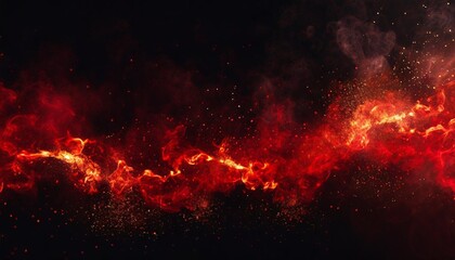 an abstract background header with red smoke and sparks on a black background