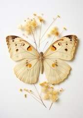Fototapeta na wymiar Real Pressed butterfly flower animal insect.