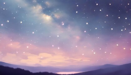 a star studded night sky background in pastel art 02