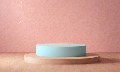 SHOWCASE PODIUM FOR PRODUCT PRESENTATION AT PASTEL COLOR BACKGROUND