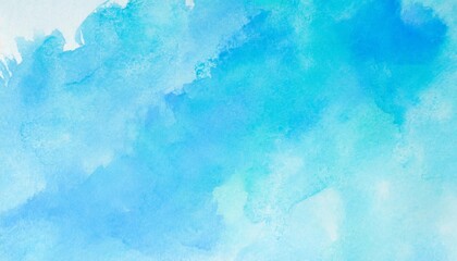 light sky blue watercolor background aquarelle paint paper textured canvas element for text design...