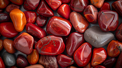 Rich Hues of Polished Agate, The Warmth of Red Gemstone Collection