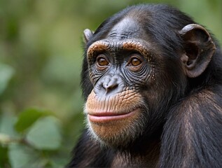 Bonobo monkey chimp close up portrait
