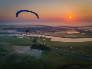 paraglider in the sunset