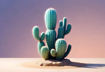 Cactus Digital Painting Isolated Floral Background Illustration Beautiful Nature Graphic Design