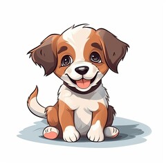 flat illustration of cute pleasant puppy