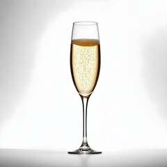 Glass of Champagne Isolated Digital Painting Champagner Background New Year Drink Design