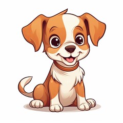 flat illustration of cute pleasant puppy