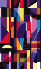 dynamic abstract background acrylic painting with contrasting layers of color and bold geometric shapes, adding depth and dimension to the composition